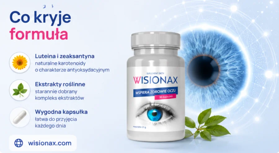 Wisionax — kapsułki z luteiną, zeaksantyną i ekstraktami roślinnymi